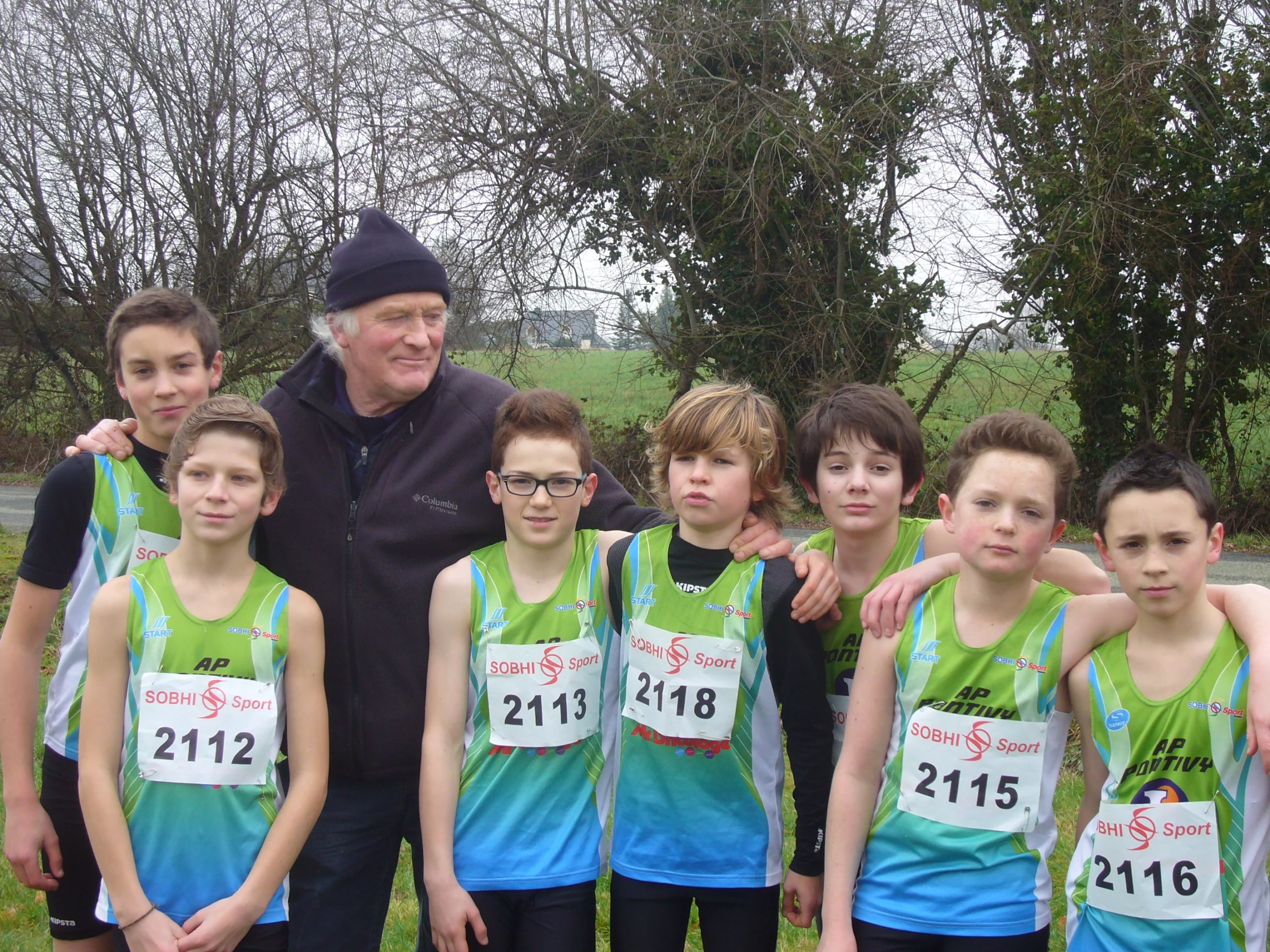 Les benjamins champions cross morbihan 2013 14 club Athletisme Pays de Pontivy