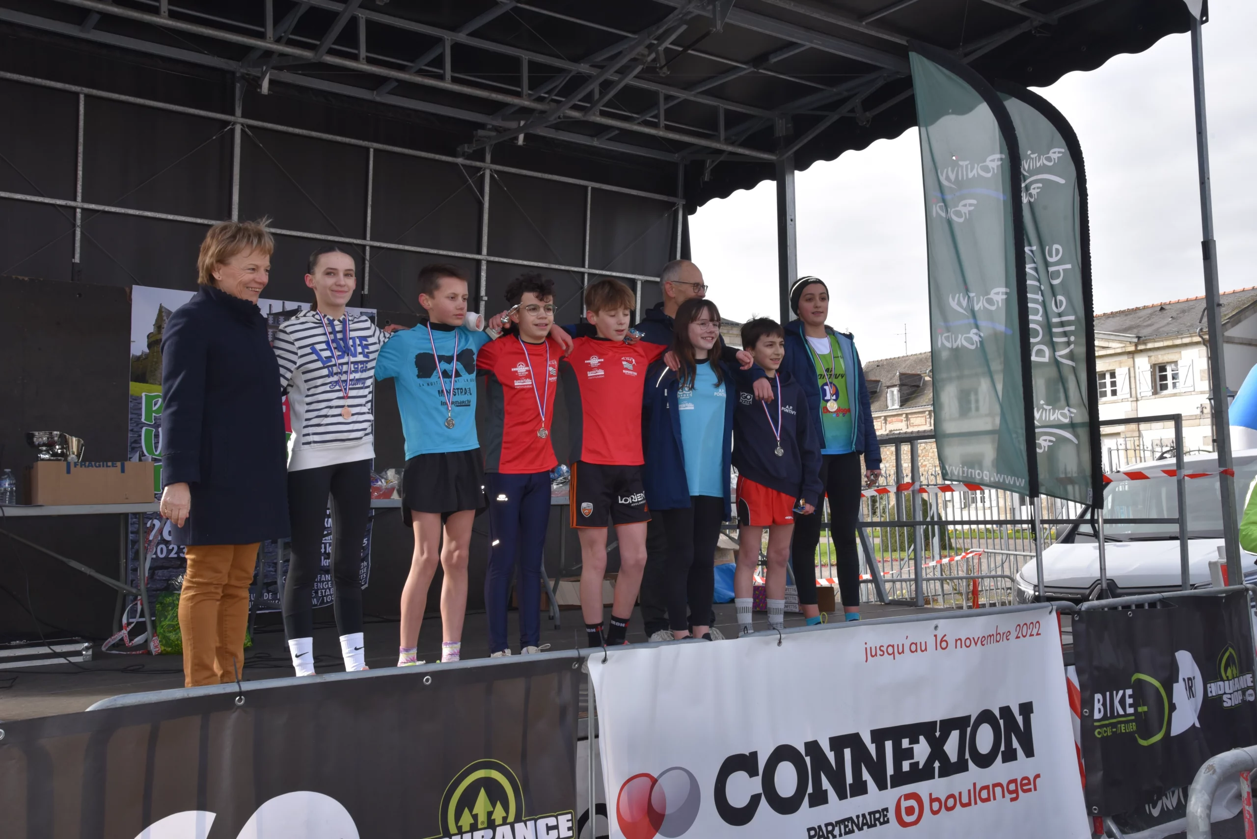 Podium enfants Pondi Urban Trail club Athletisme Pays de Pontivy